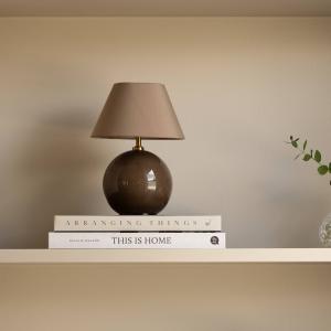 Globen Lighting Akumulátorová stolová lampa IRIS, hnedá, výška 23 cm