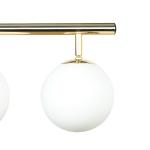 Stropné svietidlo Drum, zlatá farba, 3-pl., sklo, dĺžka 46 cm