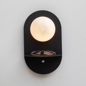 It`s about RoMi Nástenné svetlo Tokyo, čierna, zástrčka, odkladacia plocha