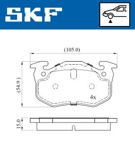 SKF Sada brzdových platničiek kotúčovej brzdy VKBP 80387 E