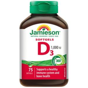 JAMIESON Vitamín D3 1000 IU 75 kapsúl