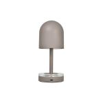 AYTM Akumulátorová lampa Luceo, taupe, kov, 24 cm, stmievateľné, IP44