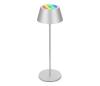Brilo - LED RGB dobíjateľná dotyková stolná lampa KIKI LED/2,6W/5V IP44 2600 mAh strieborná 7466018