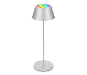 Brilo - LED RGB dobíjateľná dotyková stolná lampa KIKI LED/2,6W/5V IP44 2600 mAh strieborná 7466018