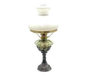 Floriánova huť Petrolejová lampa s cínovou nohou 45 cm lesná zelená 211-0806-1502-12-01-400