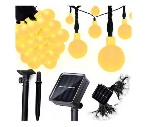 SmartLED LED solárny dekoračný reťazec 50xLED/8 funkcií 500 mAh 9,5 m IP67 teplá biela 4566