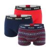 HUGO - boxerky 3PACK cotton stretch dark color / modern nordic design