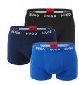 HUGO - boxerky 3PACK eco friendly cotton stretch midnight blue & black tones