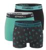 O`NEILL - boxerky 3PACK cotton stretch frozen water & black tones