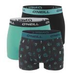 O`NEILL - boxerky 3PACK cotton stretch frozen water & black tones