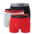 O`NEILL - boxerky 3PACK cotton stretch bittersweet & black tones
