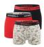 O`NEILL - boxerky 3PACK cotton stretch frozen leafs & bittersweet tones