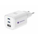 EKO NABÍJAČKA 65W 3-portová GaN (2x USB-C 65W + 1x USB-A 30W QC4.0+) Biela