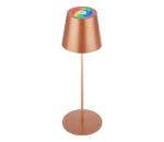 Briloner 7510013-LED RGB stmievateľná stolová lampa CALIDA 2,5W/5V IP44 1200mAh bronzová 7510013