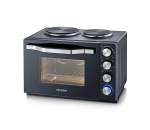 Severin TO 2074 - horkovzdušná rúra s grilom a varnými platničkami 2500W/230V 30 l čierna TO 2074