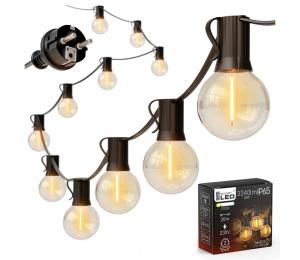 SmartLED LED vonkajšia dekoratívna reťaz 36xE12/1W/230V 22,35 m IP65 čierna 4452
