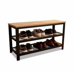 Lavica na topánky s 2 úrovňami L RD52250, čierna