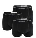 CALVIN KLEIN - boxerky 3PACK cotton stretch classic fit solid black everyday essentials