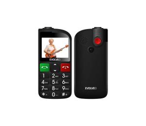 Evolveo - EasyPhone FL, mobilný telefón pre seniorov, čierna EP-801-FLB