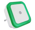 LED Nočné svetlo so senzorom súmraku LED/0,5W/230V zelená 034 0000185