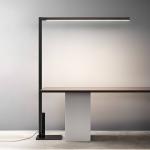 OLEV LED stojacia lampa Crane, 4 000 K, čierne, kovové, stmievateľné