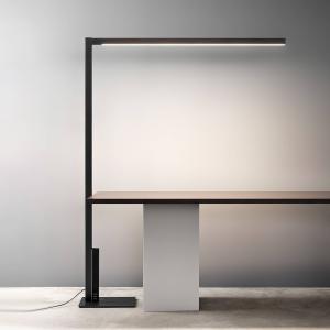 OLEV LED stojacia lampa Crane, 4 000 K, čierne, kovové, stmievateľné