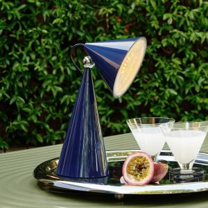 Tom Dixon stolová LED lampa Pose, indigo, výška 25 cm