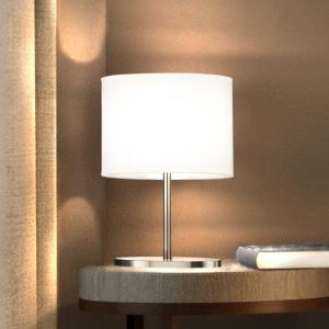 Stolová lampa Modena, biela/nikel, chintz, výška 27 cm, E14