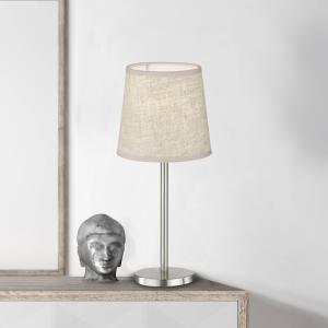 Stolová lampa Rimini, piesok/nikel, textil, výška 30 cm, E14