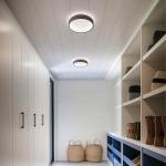 LED nástenné svetlo Iside, hnedé, kov, Ø 35 cm, IP40