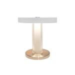 Stolová LED lampa Trezzi, biela, výška 22 cm, kov/sklo