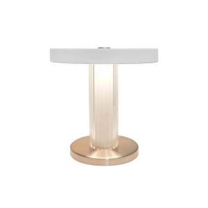 Stolová LED lampa Trezzi, biela, výška 22 cm, kov/sklo