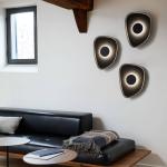 LOOM DESIGN LED nástenné svetlo Cozy, čierne, plsť, 40 x 31 cm