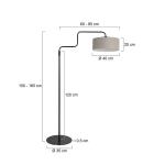 Stojacia lampa Bloeba, čierna/bahenná farba, výška 165 cm, chintz