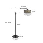 Stojacia lampa Bloeba, čierna/tmavé drevo, výška 165 cm, drevo