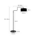 Stojacia lampa Bloeba, čierno-zlatá, výška 165 cm, chintz