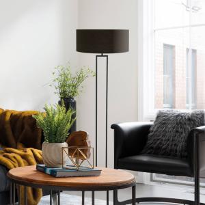 Stojacia lampa Stang, čierne/čierno-zlaté, výška 160 cm, chintz