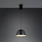 Závesné svietidlo Tova, čierne matné, Ø 30 cm, kov, E27