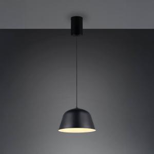 Závesné svietidlo Tova, čierne matné, Ø 30 cm, kov, E27