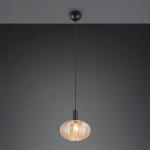 Závesné svietidlo Elvezia, jantárová, Ø 26 cm, sklo, E27