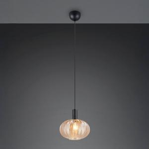 Závesné svietidlo Elvezia, jantárová, Ø 26 cm, sklo, E27