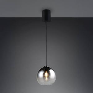 Závesné svietidlo Liora, dymovo sivá, Ø 25 cm, sklo, E27