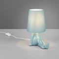 Stolová lampa Huma, modrá, výška 25 cm, textil/keramika, E14