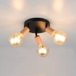 Stropné svietidlo Lamego, čierne, Ø 29 cm, 3-pl., kovové