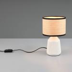 Stolová lampa Formentera, biela/béžová, výška 27 cm Keramika/papier