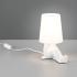 Stolová lampa Huma, biela, výška 25 cm, textil/keramika, E14