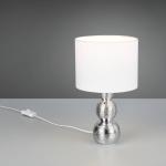 Stolová lampa Lova, biela/strieborná, výška 29 cm, sklo/keramika E27