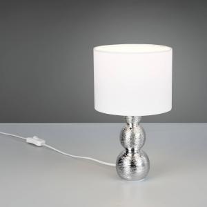 Stolová lampa Lova, biela/strieborná, výška 29 cm, sklo/keramika E27