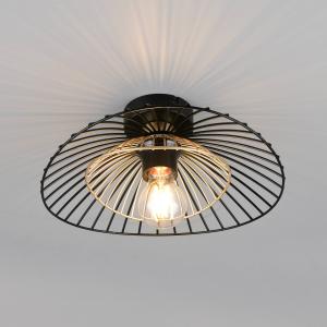 Stropné svietidlo Lauris, čierne matné, Ø 30 cm, kov, E27