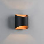 Nástenné svetlo Samdel, čierno-zlatá, výška 12 cm, kov, G9 hore/dole